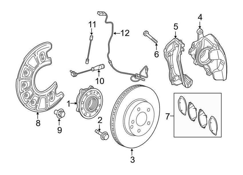 Mercedes ABS Wheel Speed Sensor - Front 2059057609